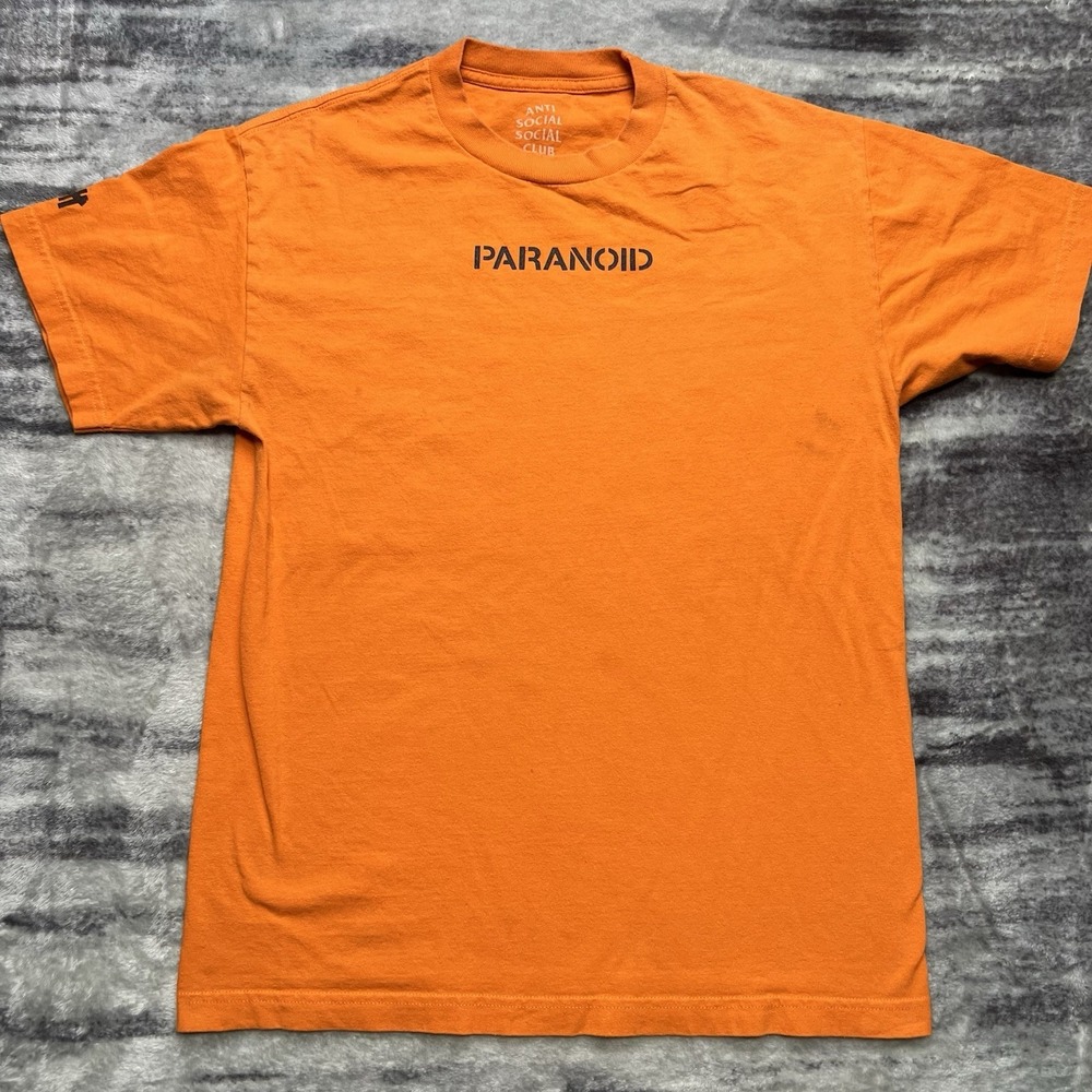 Anti Social Social Club x Undefeated Men's Paranoid T-Shirt Orange Size Medium